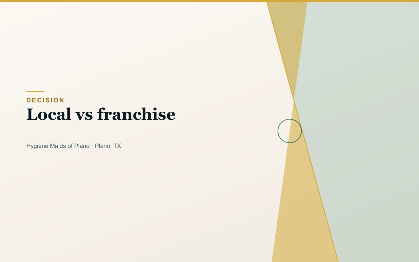 Local cleaning company vs national franchise