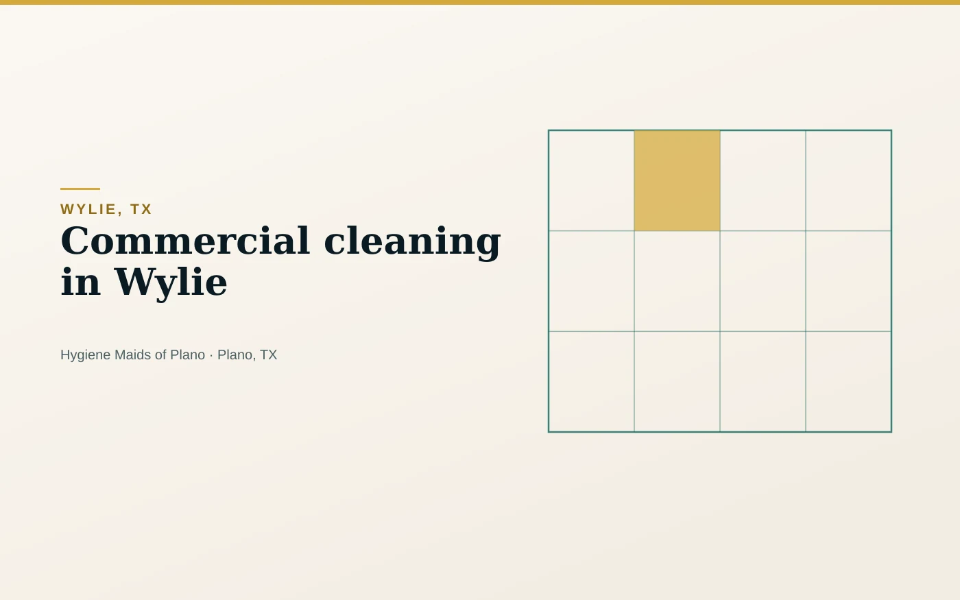 Commercial cleaning for a business unit in Wylie, Texas