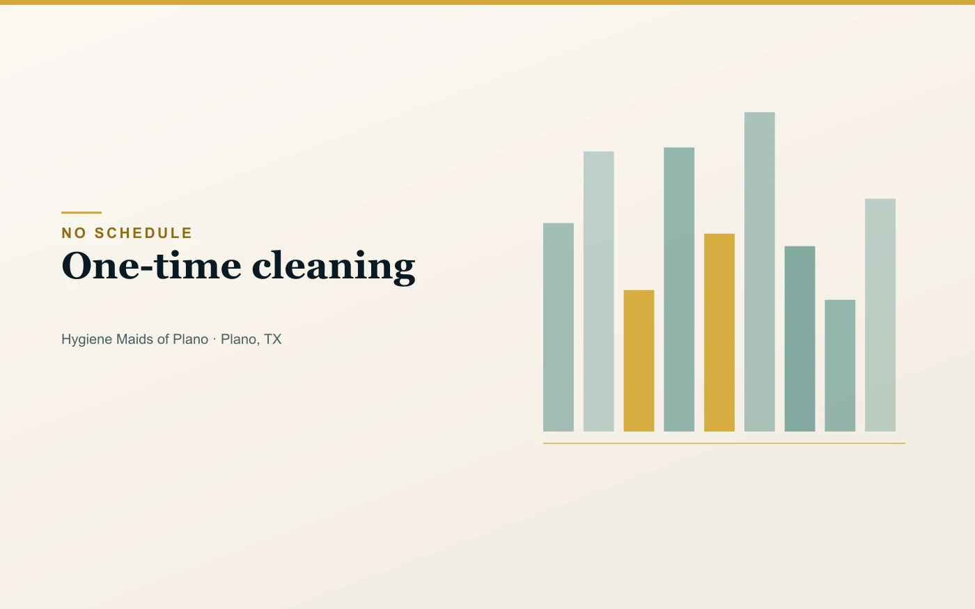 One-time cleaning visit in Plano with no recurring schedule