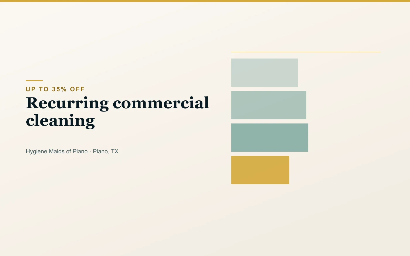Recurring commercial cleaning contracts in Plano at up to 35% off