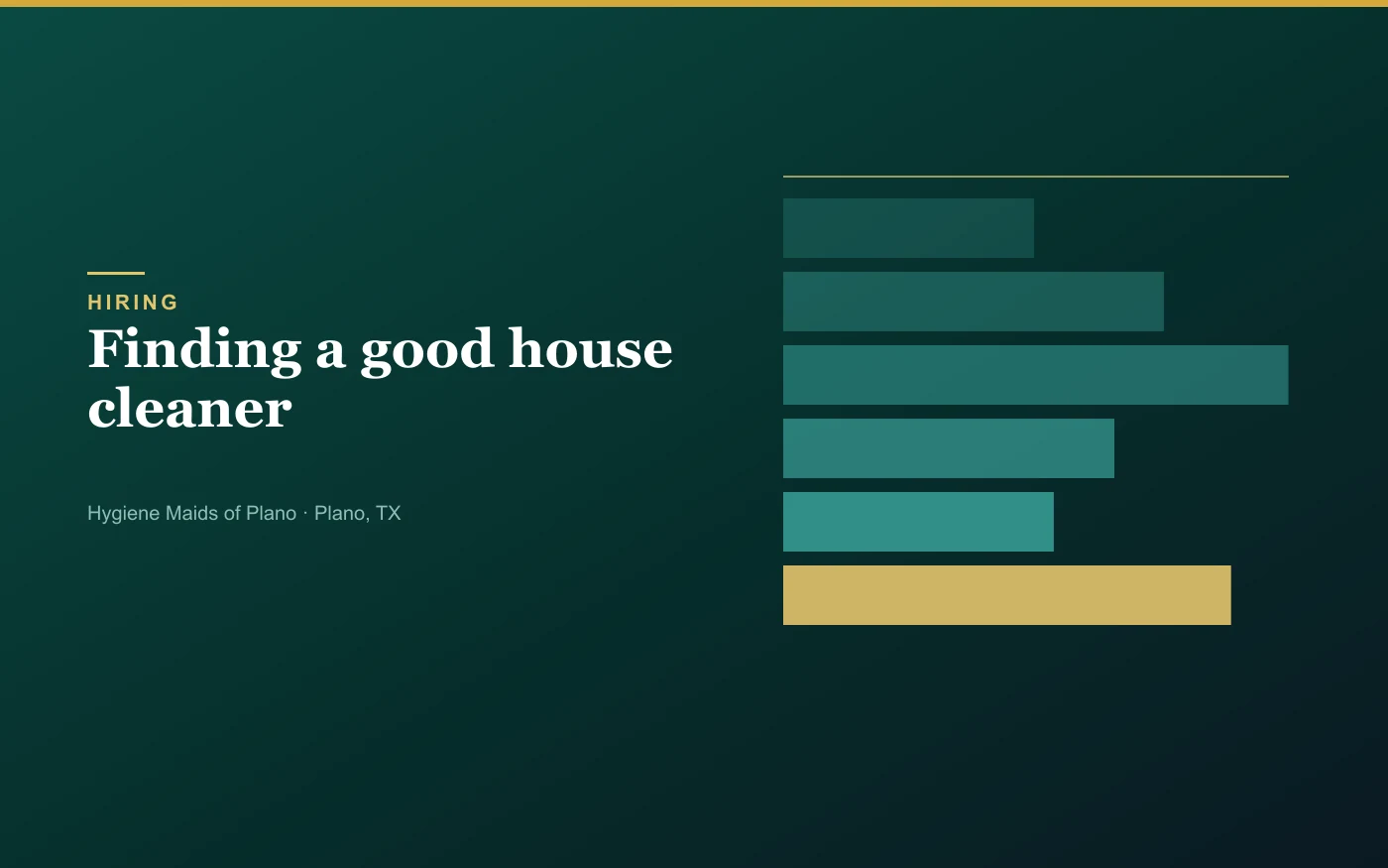 Finding a good house cleaner in Plano
