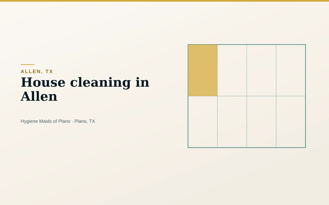 Regular house cleaning visit in an Allen family home